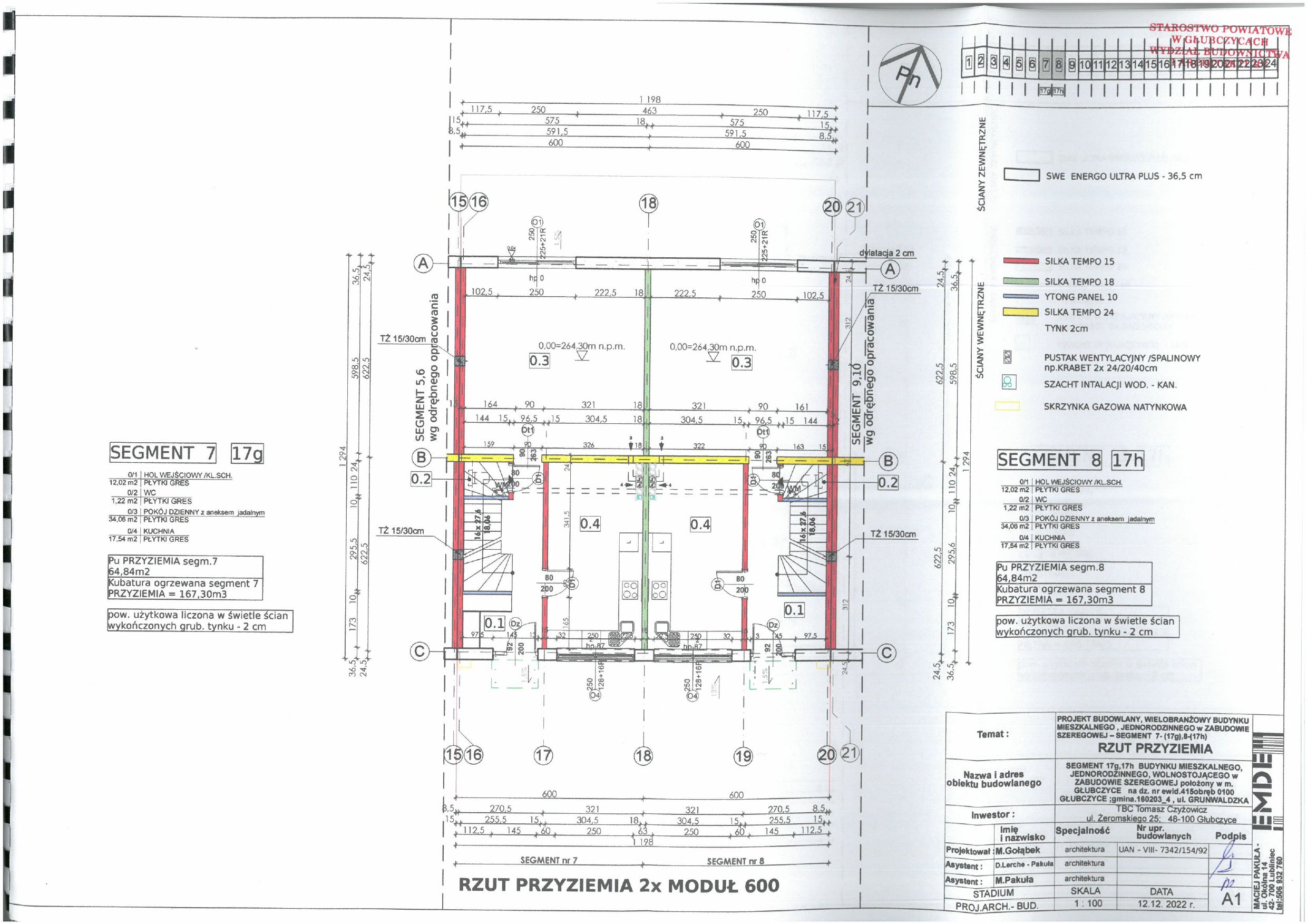 2-piętrowy segment z 2. pokojami, sypialnią, salonem, łazienką i toaletą + Kuchnia